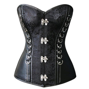 Waist Trainer Corset Leather Gothic Style Burlesque Waist Trainer Lingerie Shapewear Bustiers For Women