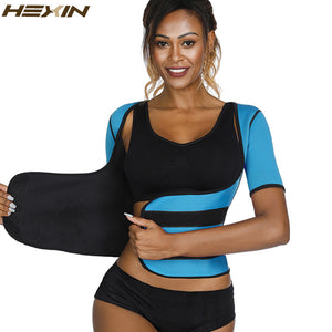 HEXIN Neoprene Sauna Sweat Waist Trainer Weight Loss Corset Control Tummy Hot Body Shaper Women Slimming Shapewear Top